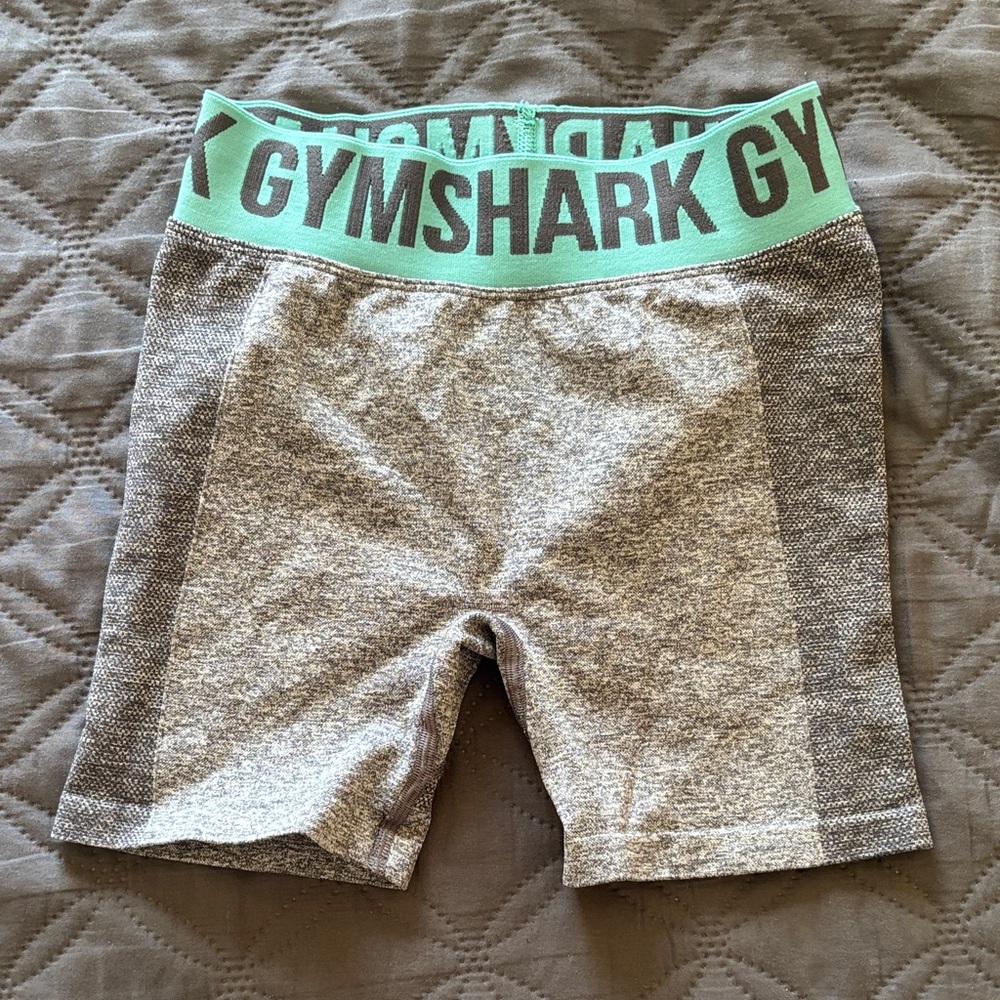 Gymshark Heather Gray spandex with Mint Waistband